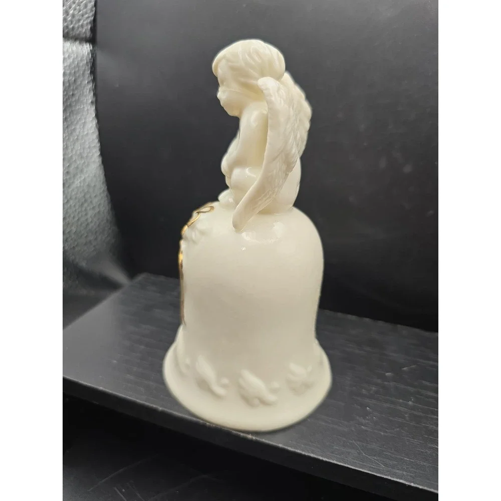 Bell Vintage Cherub Sitting On Porcelien Bell